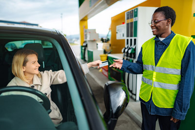 Business fleet vehicles fueling with Valero cards for cost savings and purchase controls